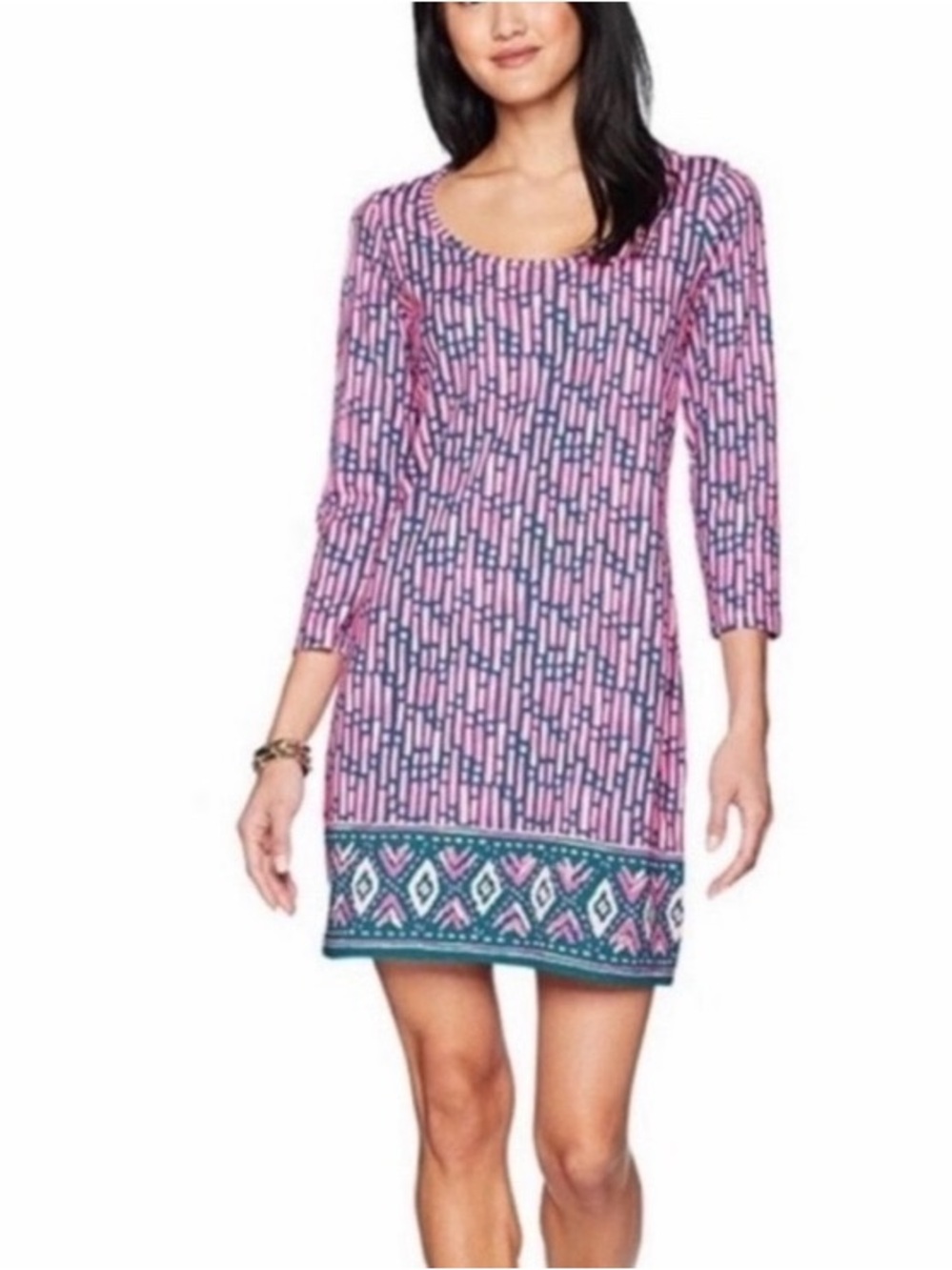 LILLY PULITZER Beacon T Shirt Dress in Mandevila Pink Slathouse Stripe - S